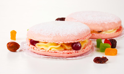 Two cakes isolated on white