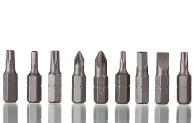 Construction bits isolated on white