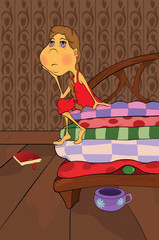 The Princess and the Pea. Cartoon
