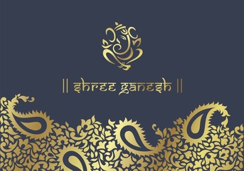 Ganesh, traditional Hindu wedding card design, Rajasthan