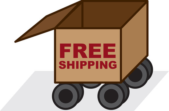 Free shipping box with wheels