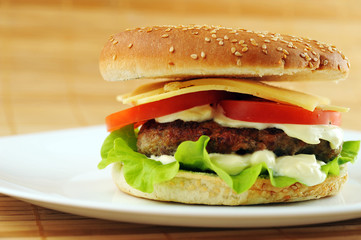 hamburger with cutlet