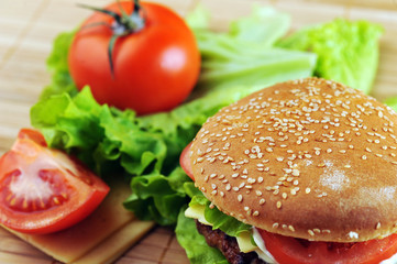 hamburger with cutlet