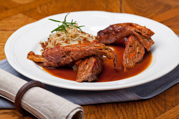 Beef Rouladen Stuffed with Vegetable