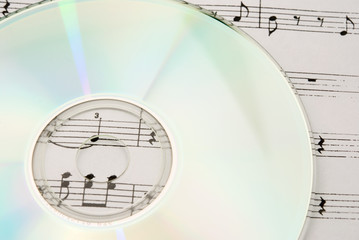 music CD and music sheet