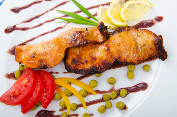 Fried fish in the plate