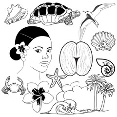Set of Seychelles icons