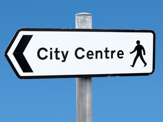 English city centre direction sign. © Sharpshot