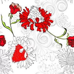 Papier Peint photo Fleurs abstraites Modèle sans couture avec des fleurs