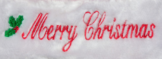 Merry Christmas Greeting on Furry Background