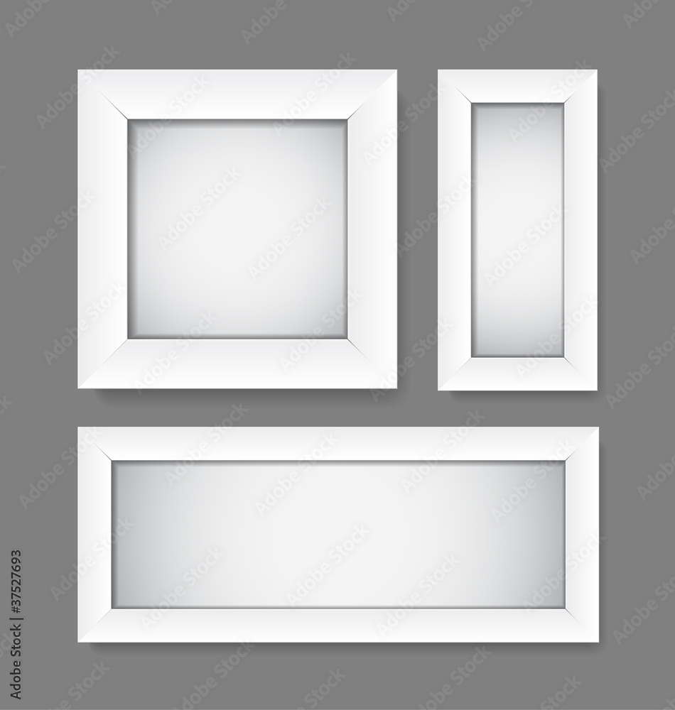 Poster vector simple empty white frames