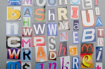 Cut letters from newspapers and magazines