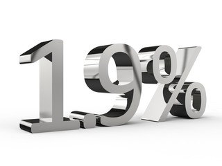 1.9 % 3d Schrift chrom