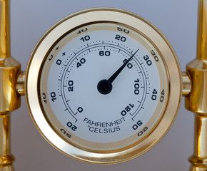 Gold colored thermometer