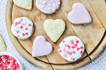 Heart-shaped biscuits