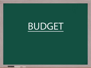 Budget written on Blackboard