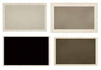 Set of four vintage blank picture frames with clipping paths