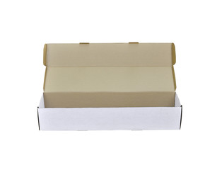 White paper box on white background