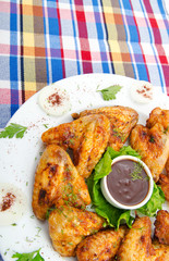 Chicken wings in the plate