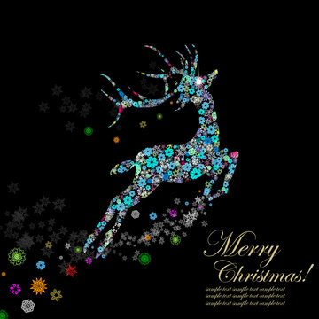 Christmas Reindeer design by snowflakes