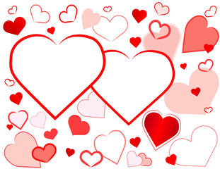 Valentine Hearts with Love Background, Copy Space.