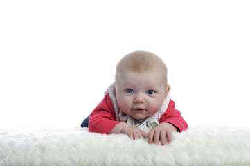 Fototapeta premium 4 months old baby looking at the camera