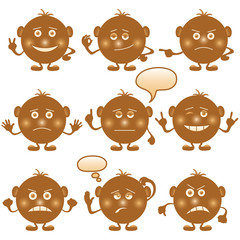 Smilies round, set, brown