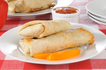 Plate of two burritos