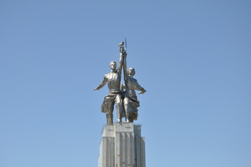 Monument  " Worker and Collective Farmer". Moscow. Russia.