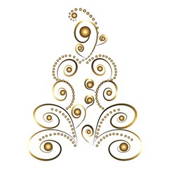 Gold christmas tree