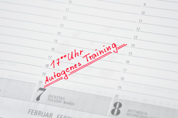 Fototapeta premium autogenes Training termin im kalender notiert