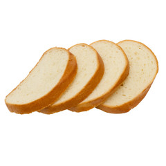 pieces of bread isolated on white background