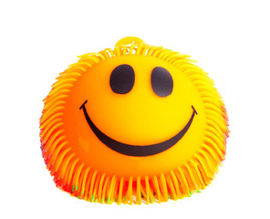 Funny orange face with big eyes in closeup