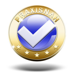 praxisnah button 3d gold