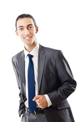 Young bisinessman isolated on white