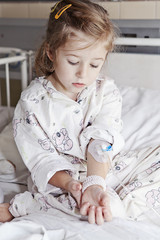 sick girl in hospital