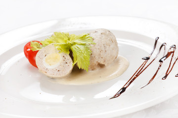 roasted minced meat with eggs