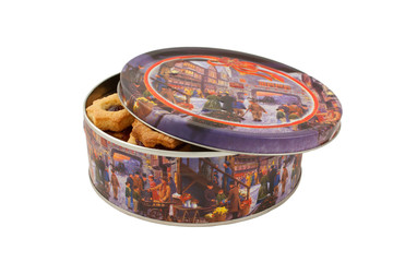 Round box with cookies