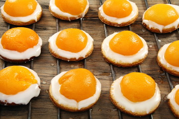 Ready Easter cookies on wire rack.
