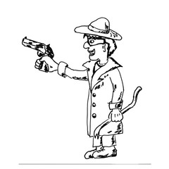 gangster thief with a gun and a crowbar isolated