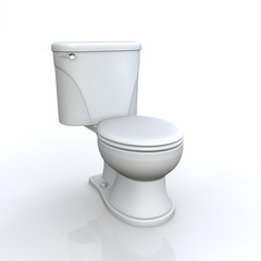 3D Toilette vor weissem Hintergrund