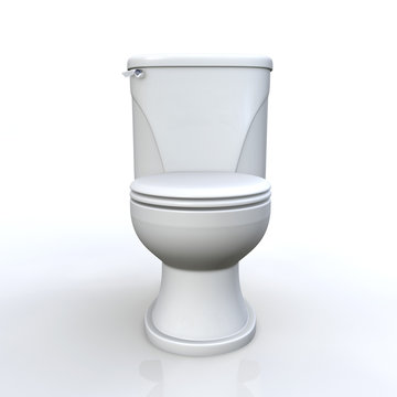 3D Toilette geschlossen frontal