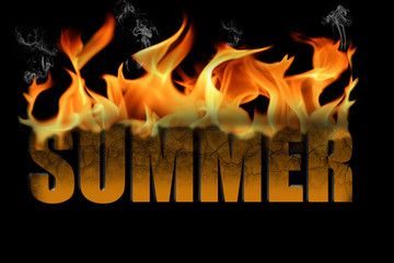 Word Summer in Fire Text © Valerie Garner