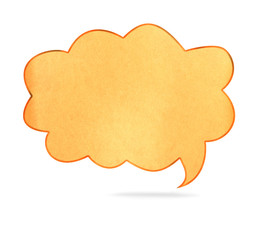 Blank  paper Speech Bubble shape on white background