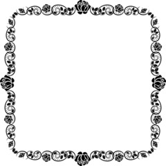 kwadratowa rama dekorowana różami