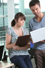 Colleagues working together