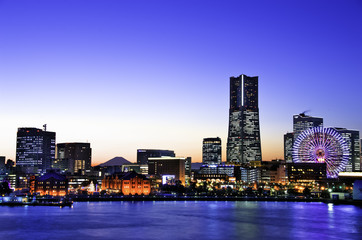 evening view in Yokohama, Japan