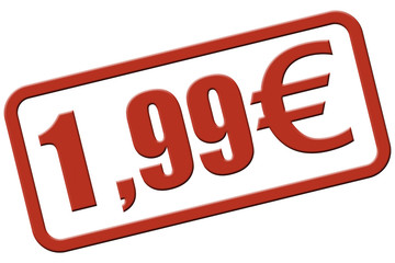 Stempel rot rel 1,99 EURO