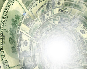 Dollar flow in white light  hole