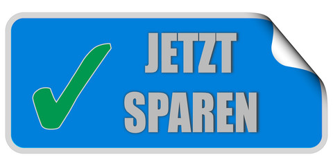 CB-Sticker blau eckig curl oben JETZT SPAREN
